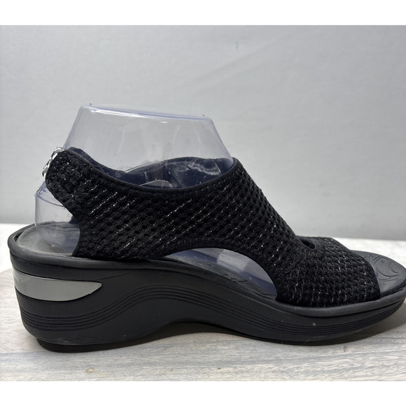 Bzees Black Woven Platform Wedge Sandals Women’s Size 8.5 – Comfort Stretch Slip - Picture 6 of 9